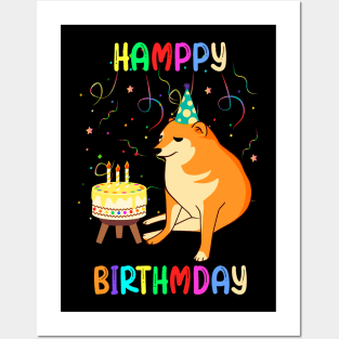 Cheems Happy Birthday Meme Shiba Inu Lovers Posters and Art